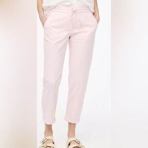 J Crew Linen-cotton blend drawstring pant Pink Size 18 Nwt